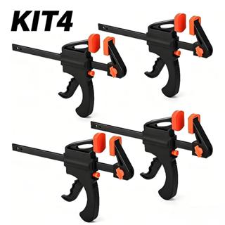 Kit 4 Grampo Sargento Aperto Rapido Universal 4 pol Tipo F Marceneiro em Oferta na Shopee