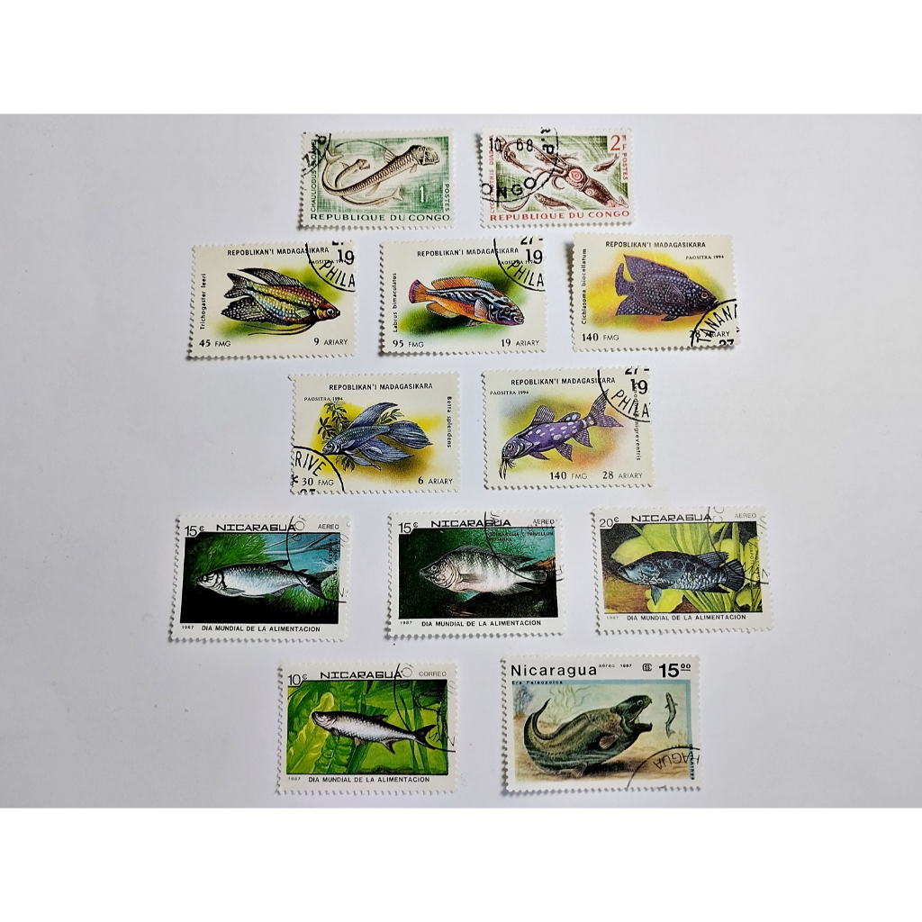 Selos Postais Filatelia Coleção ( Peixes ) Países 12U-04