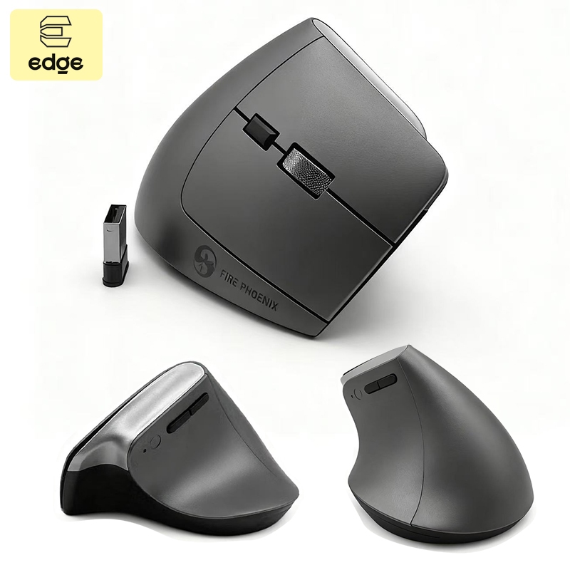 Mouse Sem Fio Vertical Ergonômico 6 Botões Silencioso, Conexão 2,4 GHz versão a bateria