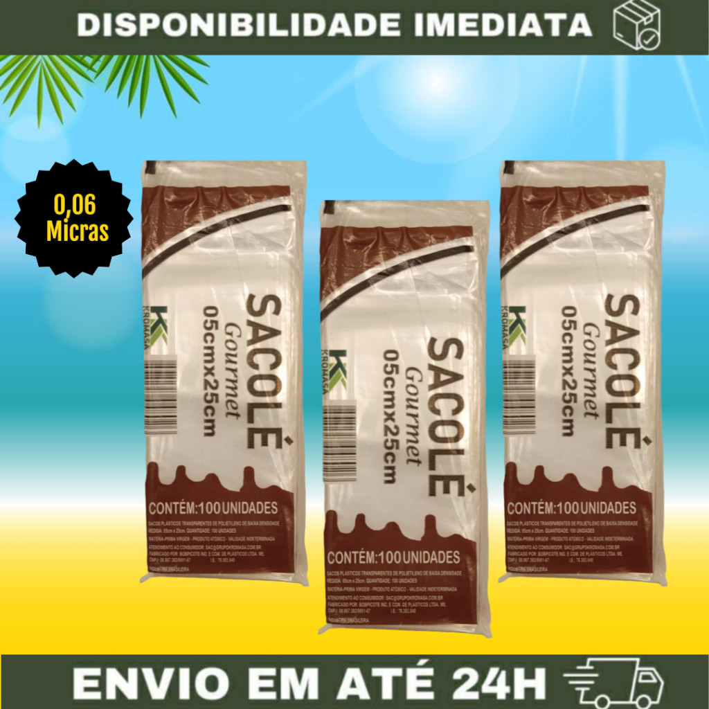 Saquinho para geladinho 05X25 (Kromasa) BD - 0,06 Micras Sacolé Juju Geladâo Dindim Geladinho Transparente Saco em Oferta na Shopee