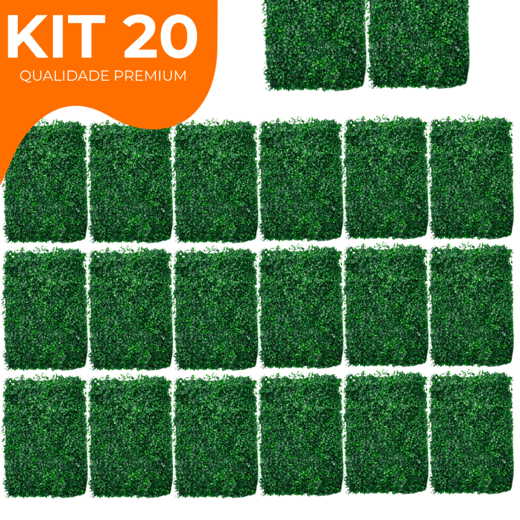 Kit 20 Placa Buchinho Grama Artificial Parede Muro Inglês Vertical Cheio
