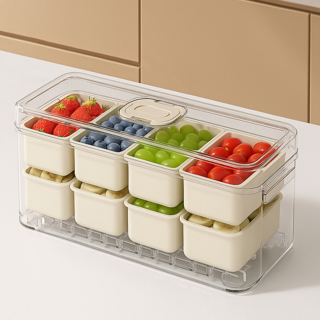 Conjunto Kit Pote Hermético Tampa BPA Free Organizador Cozinha c/ Colheres Empilháveis Multiuso Transparente