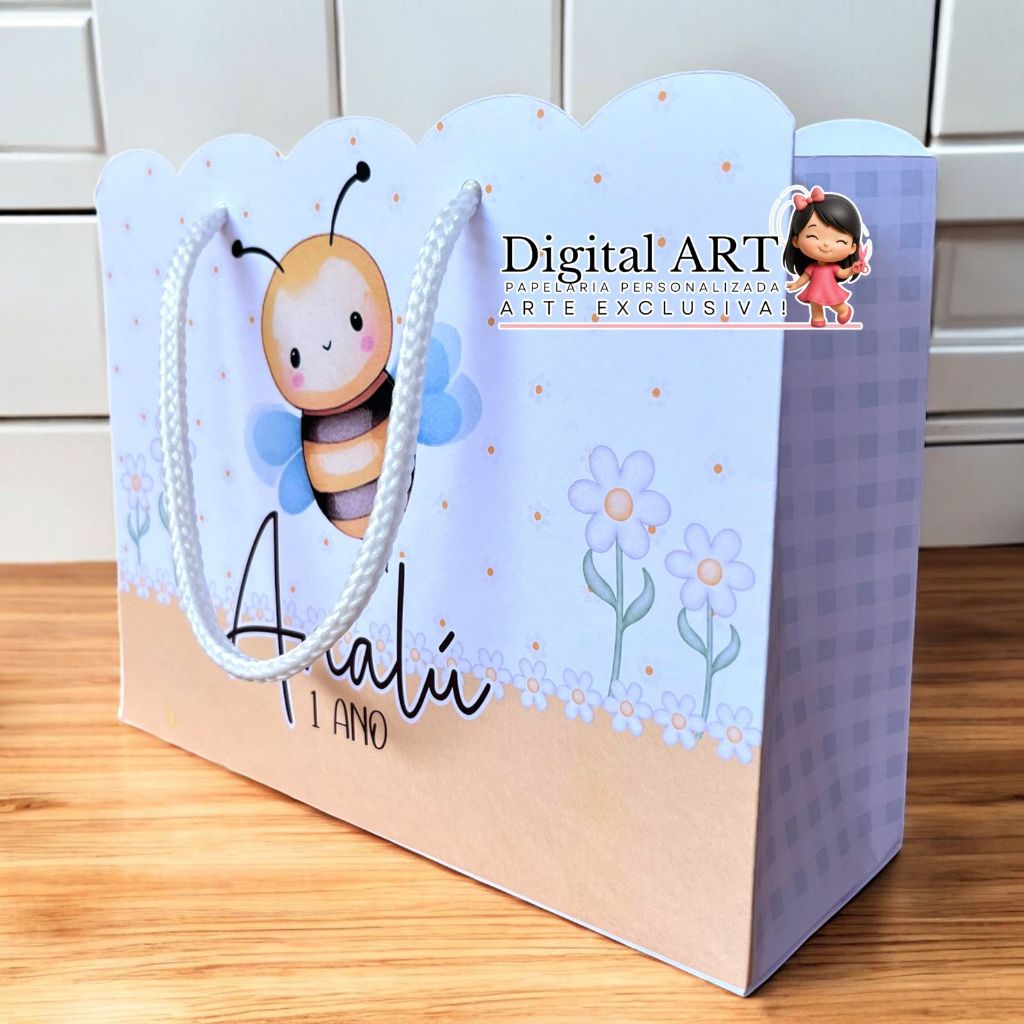 Sacolinha Abelhinha Personalizados | Sacolinha | Lembrancinha | Mimos | Aniversário PEGUE E MONTE
