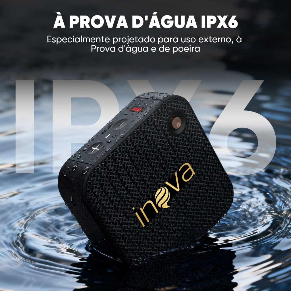 INOVA Caixa de Som Bluetooth Portátil IP67 5W Compacta, Leve e Resistente em Oferta na Shopee