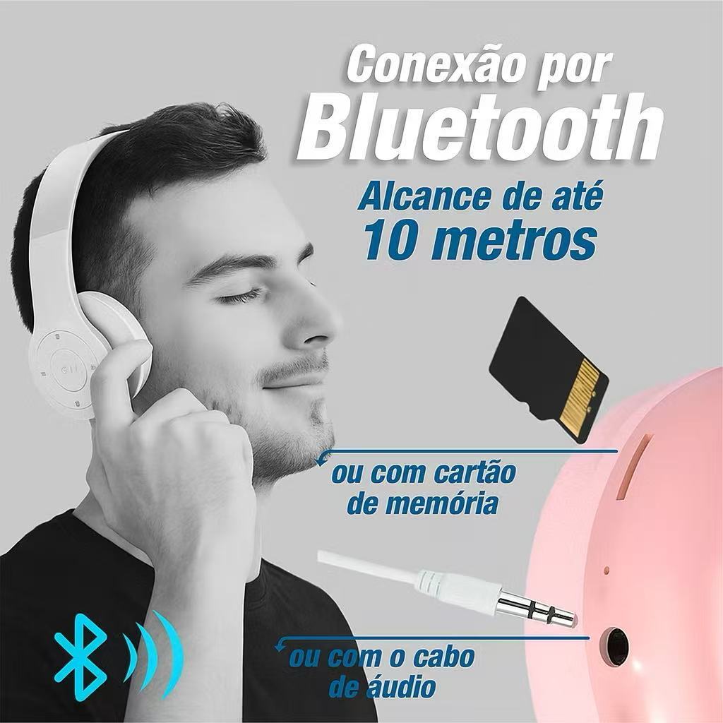 Fone P47 Headphone Sem Fio – Estéreo com Redução de Ruídos, Bluetooth 5.0 Universal