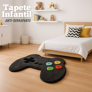 Tapete Pelúcia Quarto Criança Infantil Menino Menina Juvenil Controle Vídeo Game 78cm Dec…