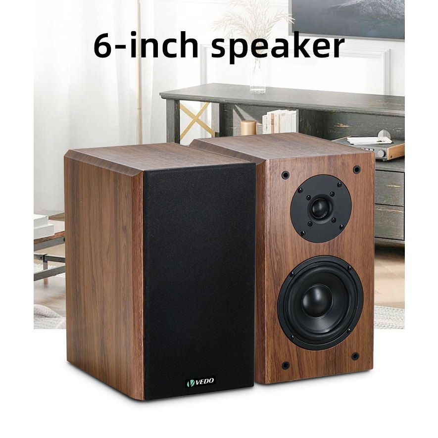 VEDO Caixa Som Passiva Falante HiFi 200W RMS Speaker Passiva Caixa De Som Surround De Madeira Para Home Theater — imagem 2 de 2