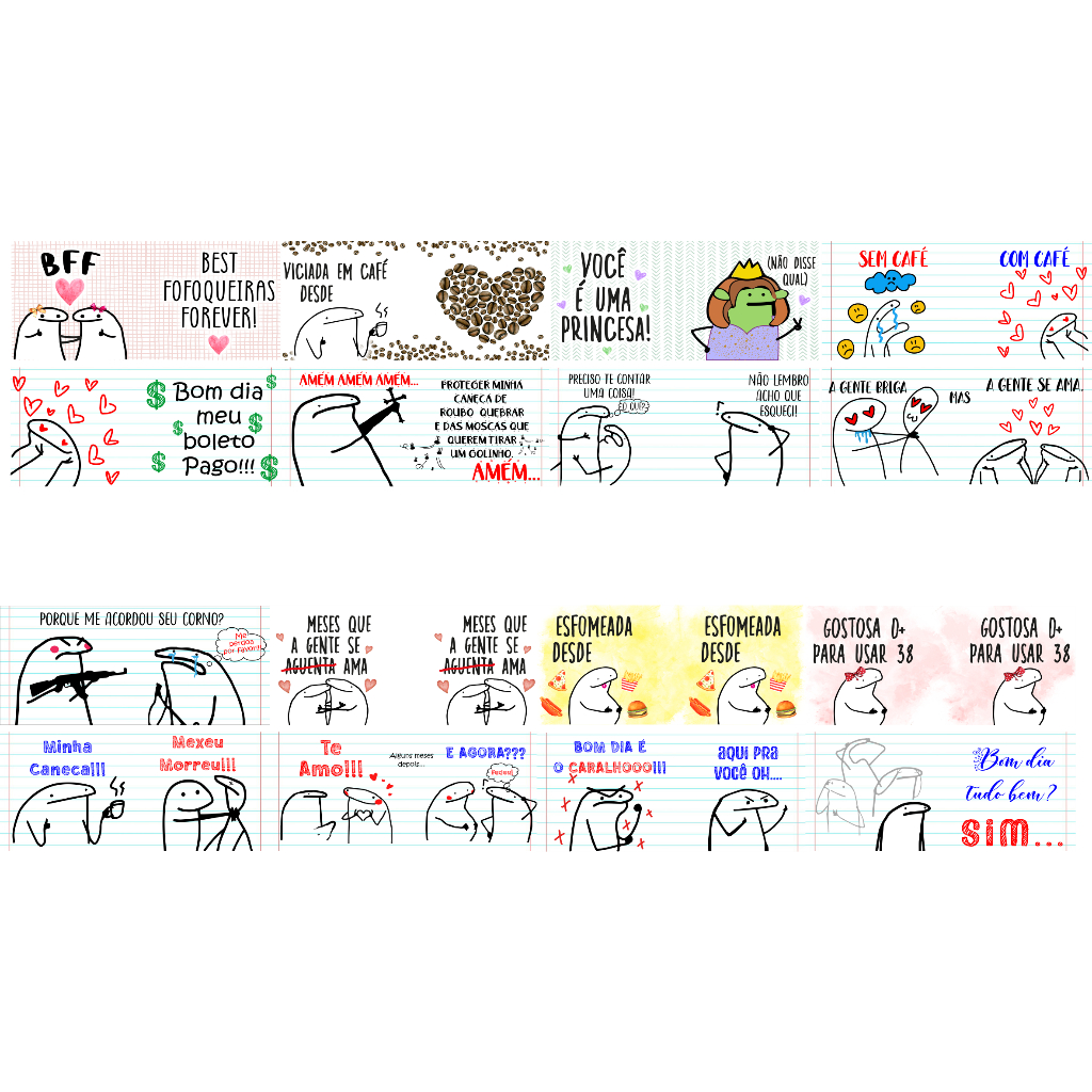 Pack 32 Estampas Prontas Flork Meme Sublimação
