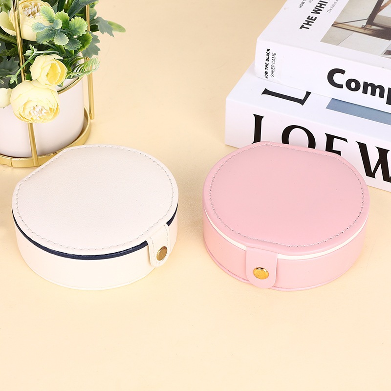 Caixa Porta com Espelho Jóias E Bijutaria Compacto Portátil Caixinha Colar Brincos