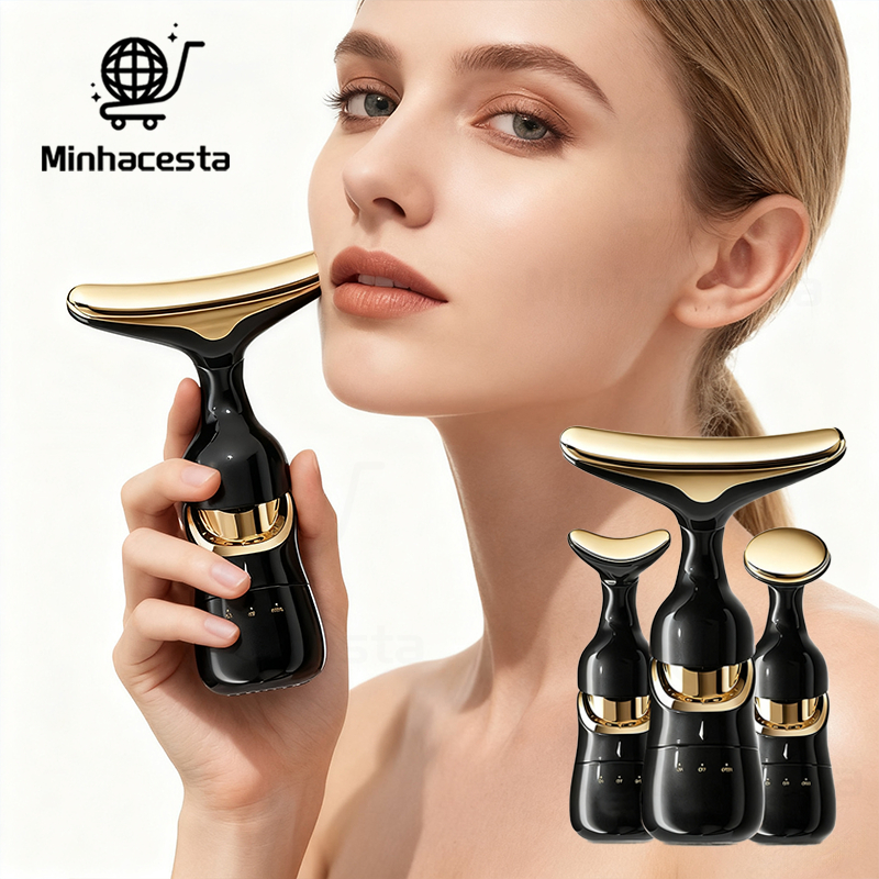 Massageador Facial Eletrico 3 Em 1 Lifting Skin Vibratório Antirrugas Rejuvenescedor Portátil N7
