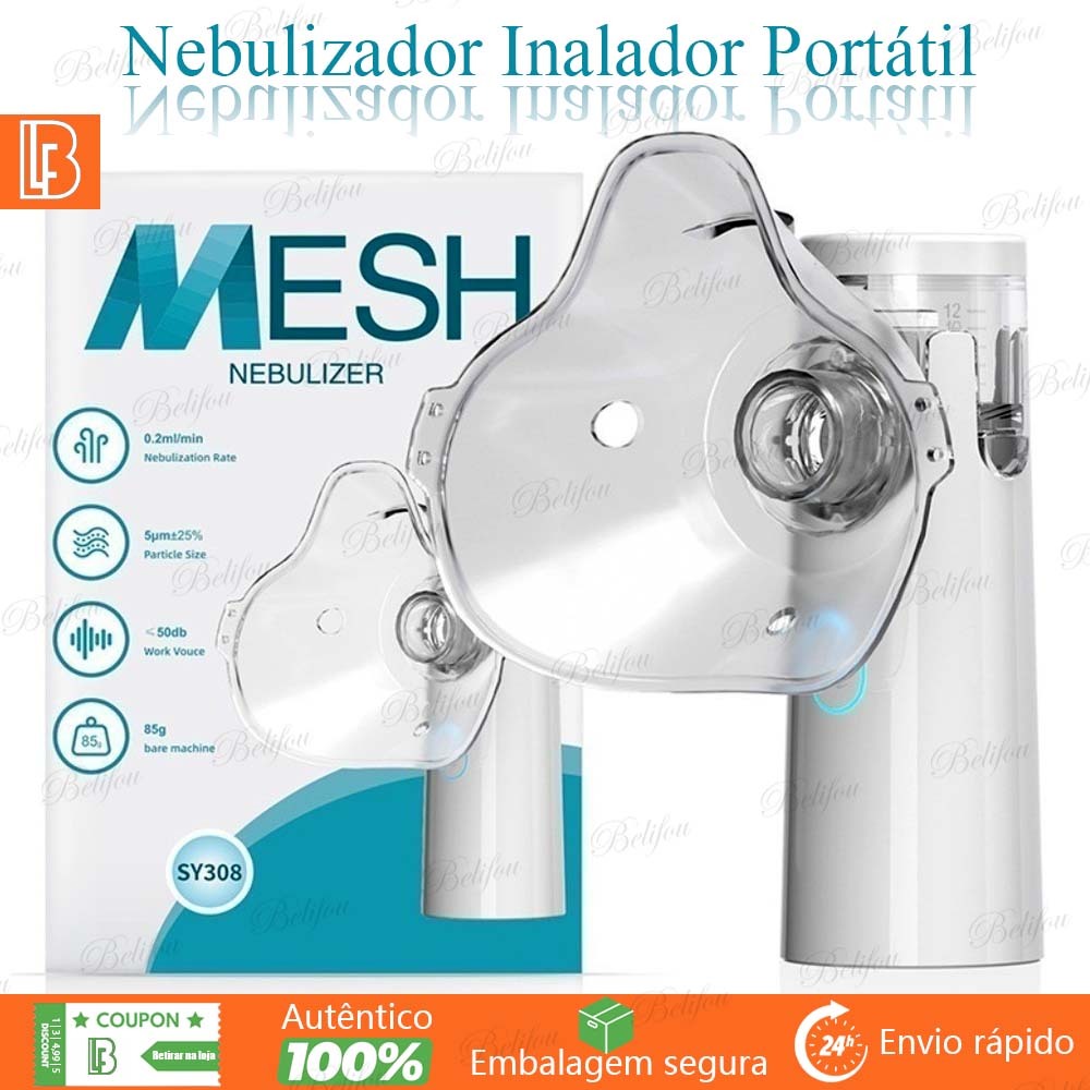 Nebulizador Infantil Portátil Ultrassônico Silencioso Inalador Recarregável 2 Máscaras Para Adultos e Crianças Asma