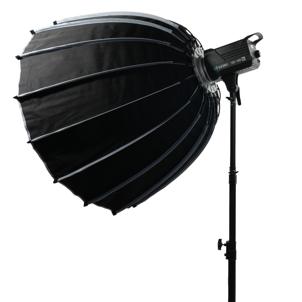 Softbox Parabólico Polimento Profundo 90cm Liberação Rápida Com Difusores/Grade/Bolsa Compatível com Luzes COB