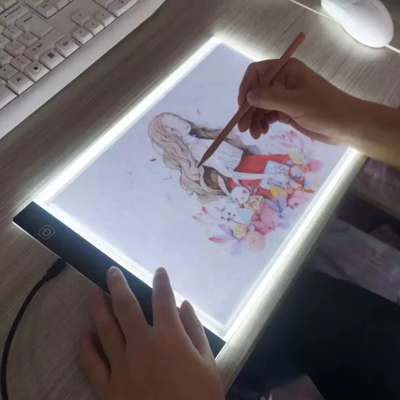 Mesa De Led Luz Branco Desenho Transposição A4 Profissional