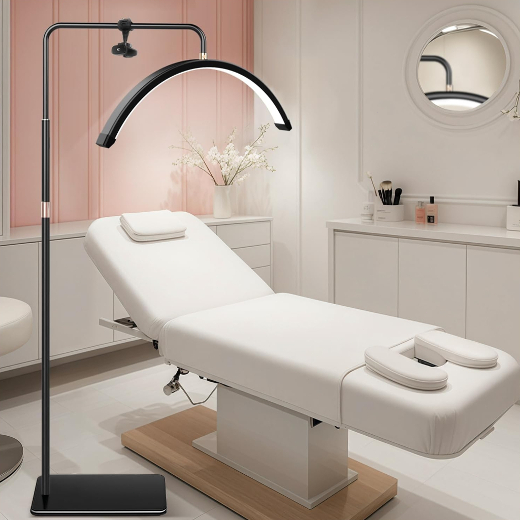 Luminária Arco Meia Lua Estética 3 Cores Ajustáveis para Salão de Beleza e SPA -F16