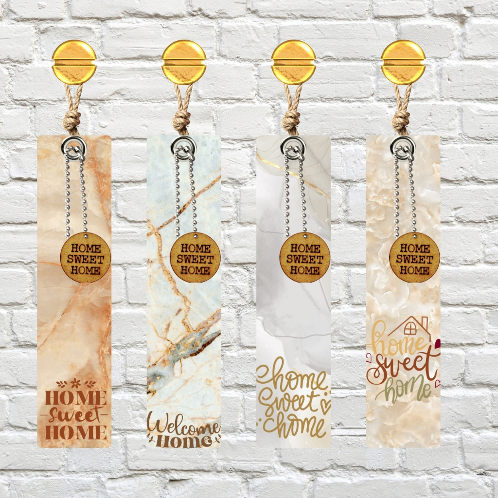 Tag Decorativa Para Porta em MDF com Pingente Home Sweet Home Estilo Placa Decorativa Mini 21x5