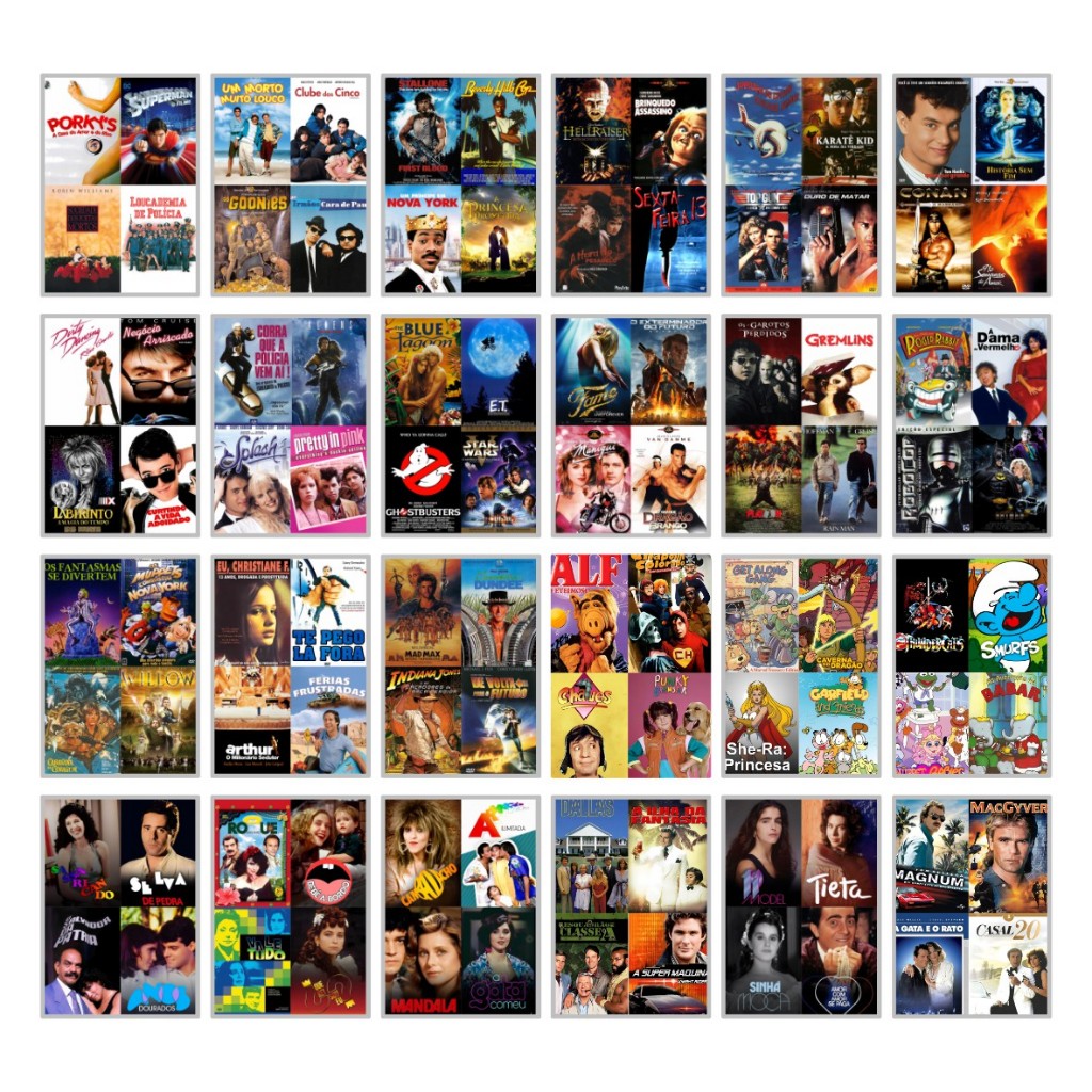 Pôster Painel Filmes dos anos 80 Banner Decoração de Festa em Oferta na Shopee