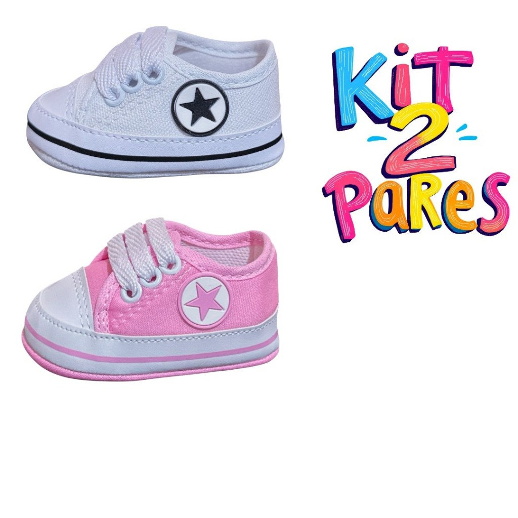 Kit 2 Pares De Sapatinho Para Bebê Recem Nascido Menino e Menina em Oferta na Shopee