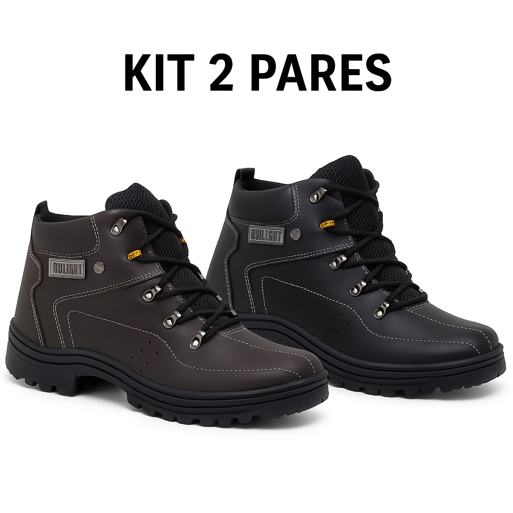 Kit 2 Pares Bota Masculino Coturno Bullgat Cano Médio Motoqueiro Motoboy Da Moda em Oferta na Shopee
