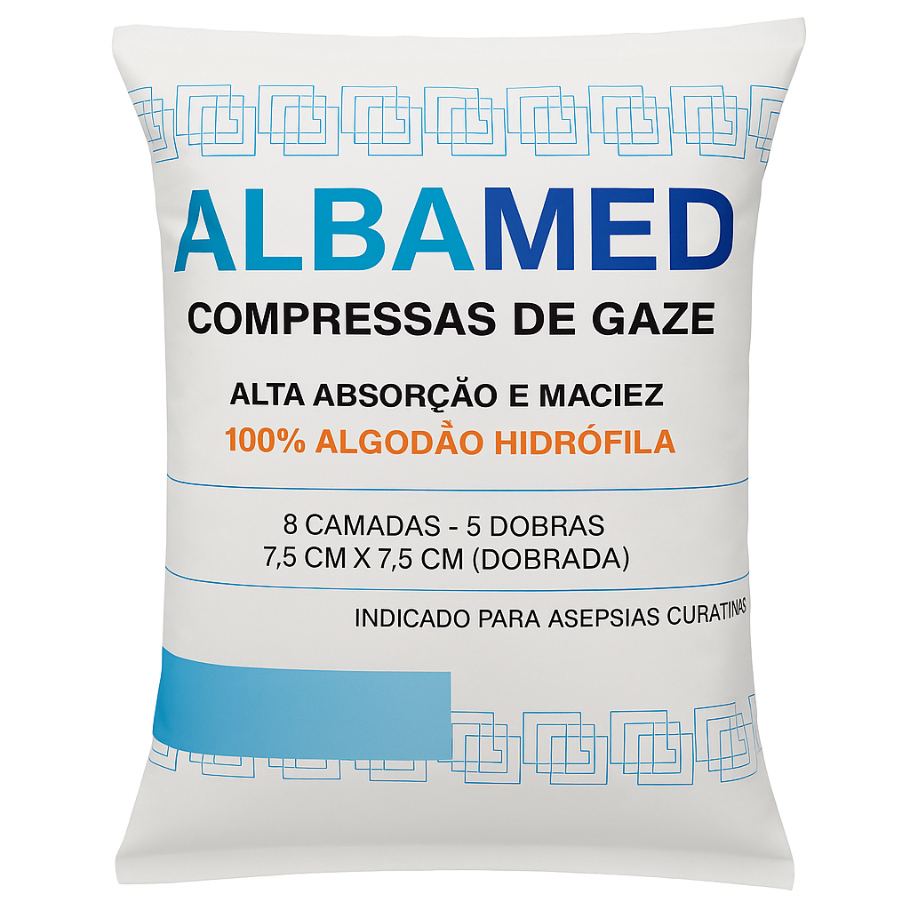 Kit 5 Pacotes Compressa Gaze Curativo 100% Algodão