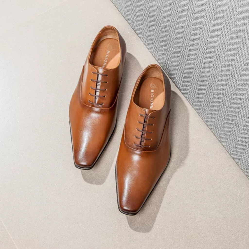 Sapato Social Masculino em Couro Legítimo Clássico com Cadarço Estilo Itaiano Premium Bigioni