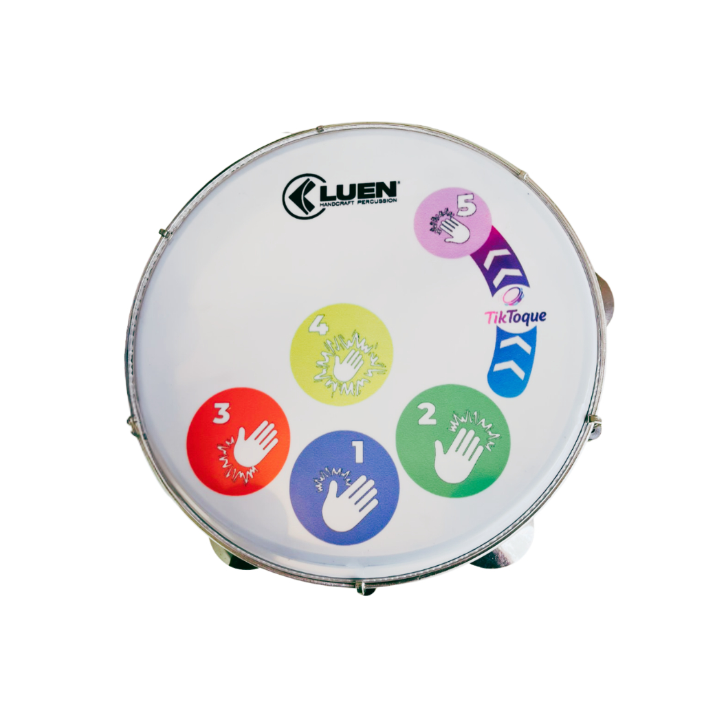 Pandeiro 10" ABS Pele Leitosa Inox 6 Afinações Luen Tiktoque 94060 para Iniciantes