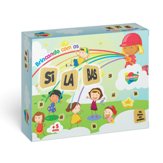 Brincando com as Sílabas Jogo Educativo Infantil em Madeira 130 Peças Aquarela Brinquedos em Oferta na Shopee