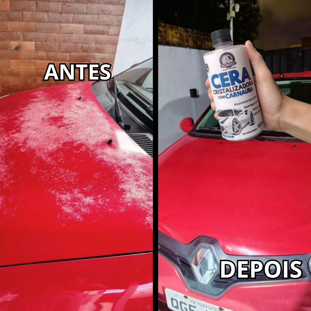 Cera Líquida Cristalizadora 500ml – Tira Riscos, Realça Brilho e Repele Água para Carros em Oferta na Shopee