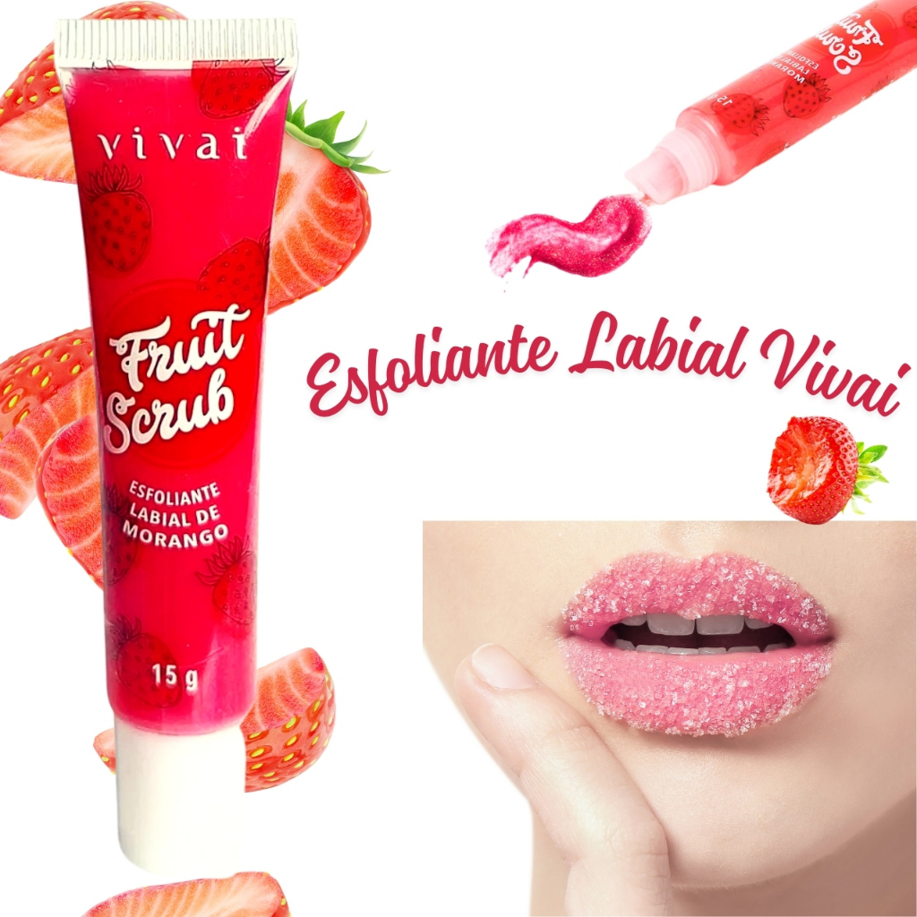 Esfoliante Labial Hidratante de Morango – Lábios Macios e Sem Ressecamento
