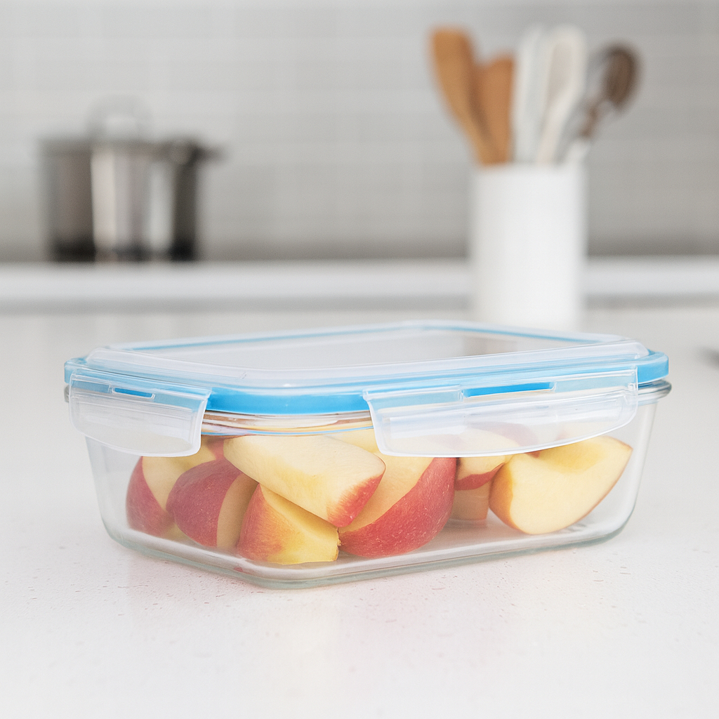 Pote Hermético de Vidro Borossilicato Marmita 1000ml Vasilha Alimentos Retangular em Oferta na Shopee