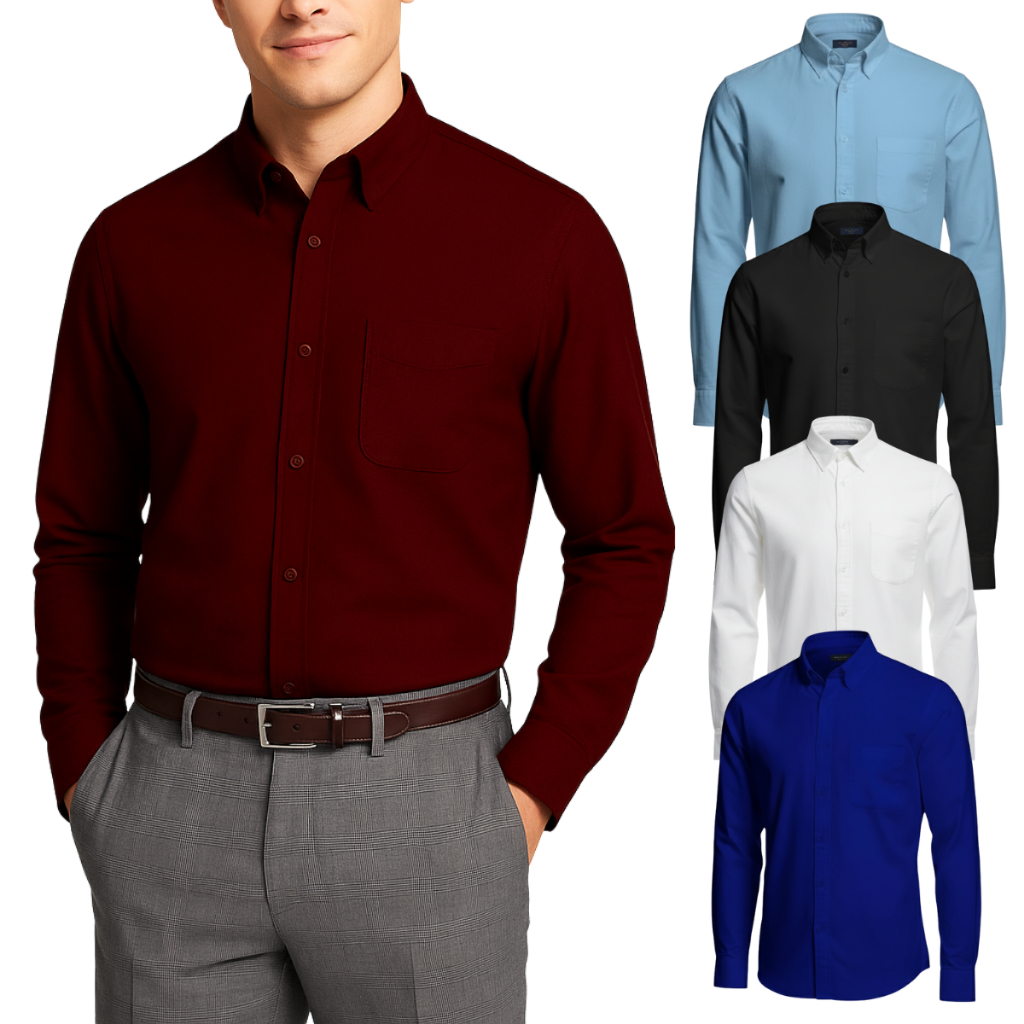 Camisa Social Masculina Não Amassa Manga Longa Forma Tradicional