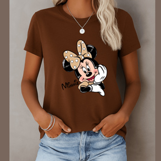 Camiseta T-Shirt Feminina Minnie Delicada Moda Casual Dia a Dia Blogueira Gola Redonda em Algodão em Oferta na Shopee
