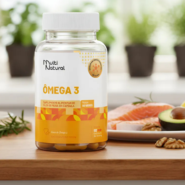 Ômega 3 1000mg Pote 90 Caps - Epa 540mg Dha 360mg - Multi Natural