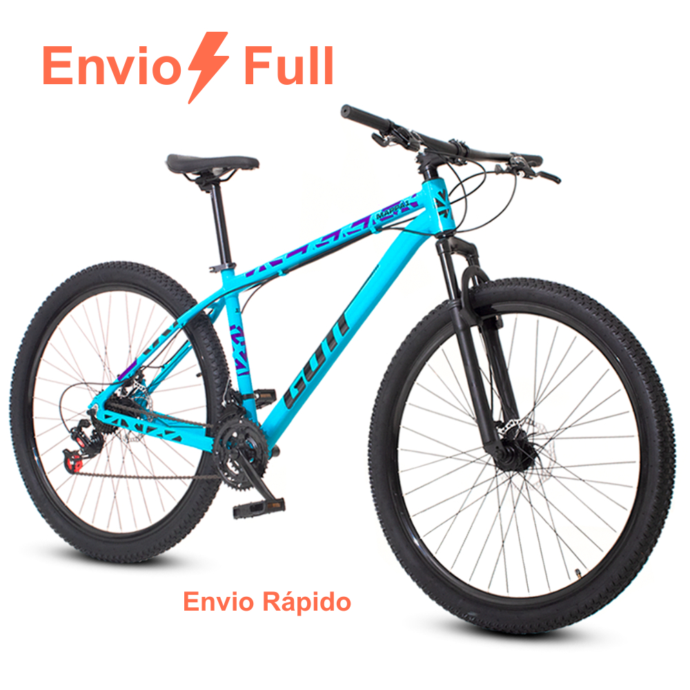 Bicicleta aro 29 Alumínio Azul e Preto Gott Mappa1 Freios a Disco Suspensão 21v em Oferta na Shopee