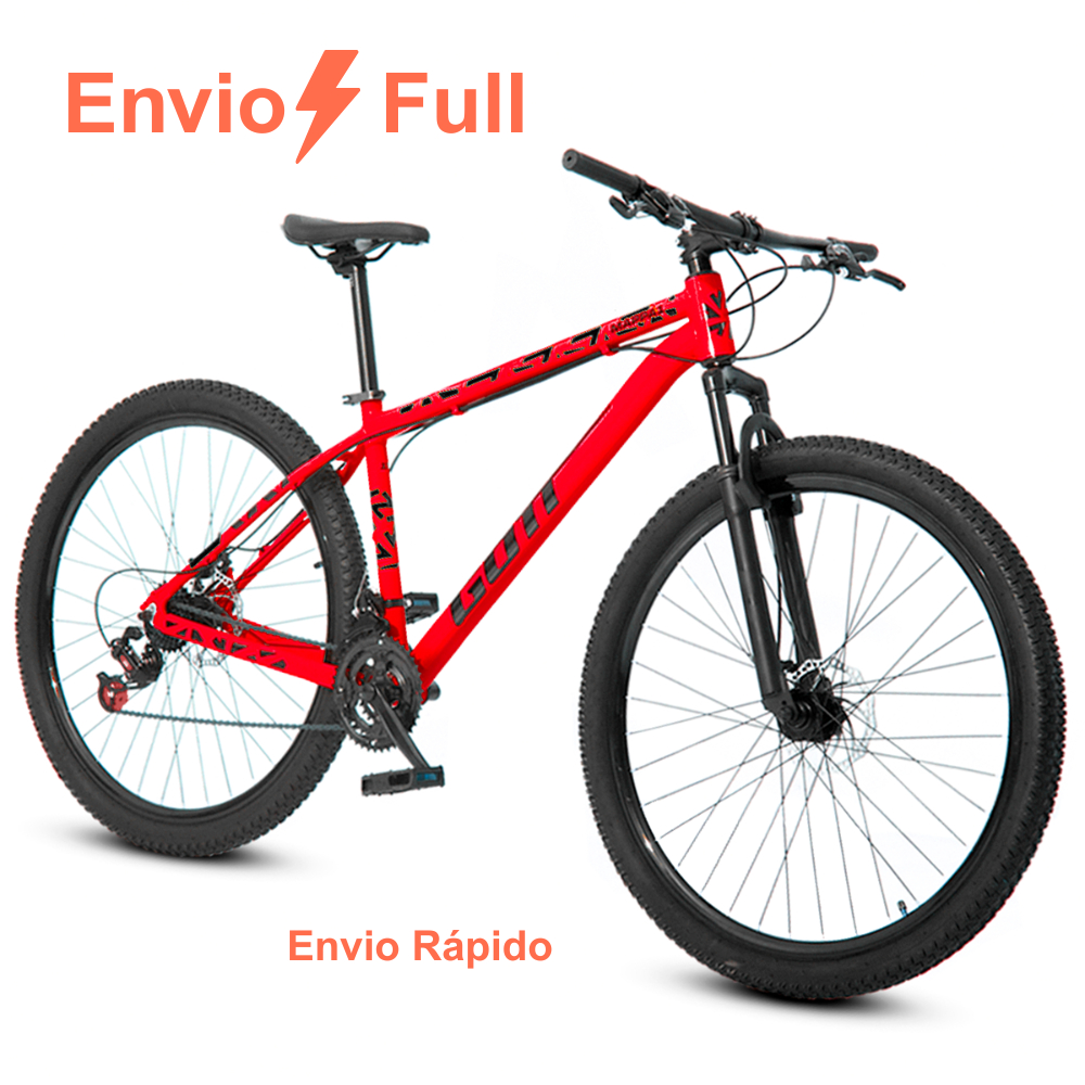 Bicicleta aro 29 Alumínio Vermelho e Preto Gott Mappa1 Freios a Disco Suspensão 21v em Oferta na Shopee