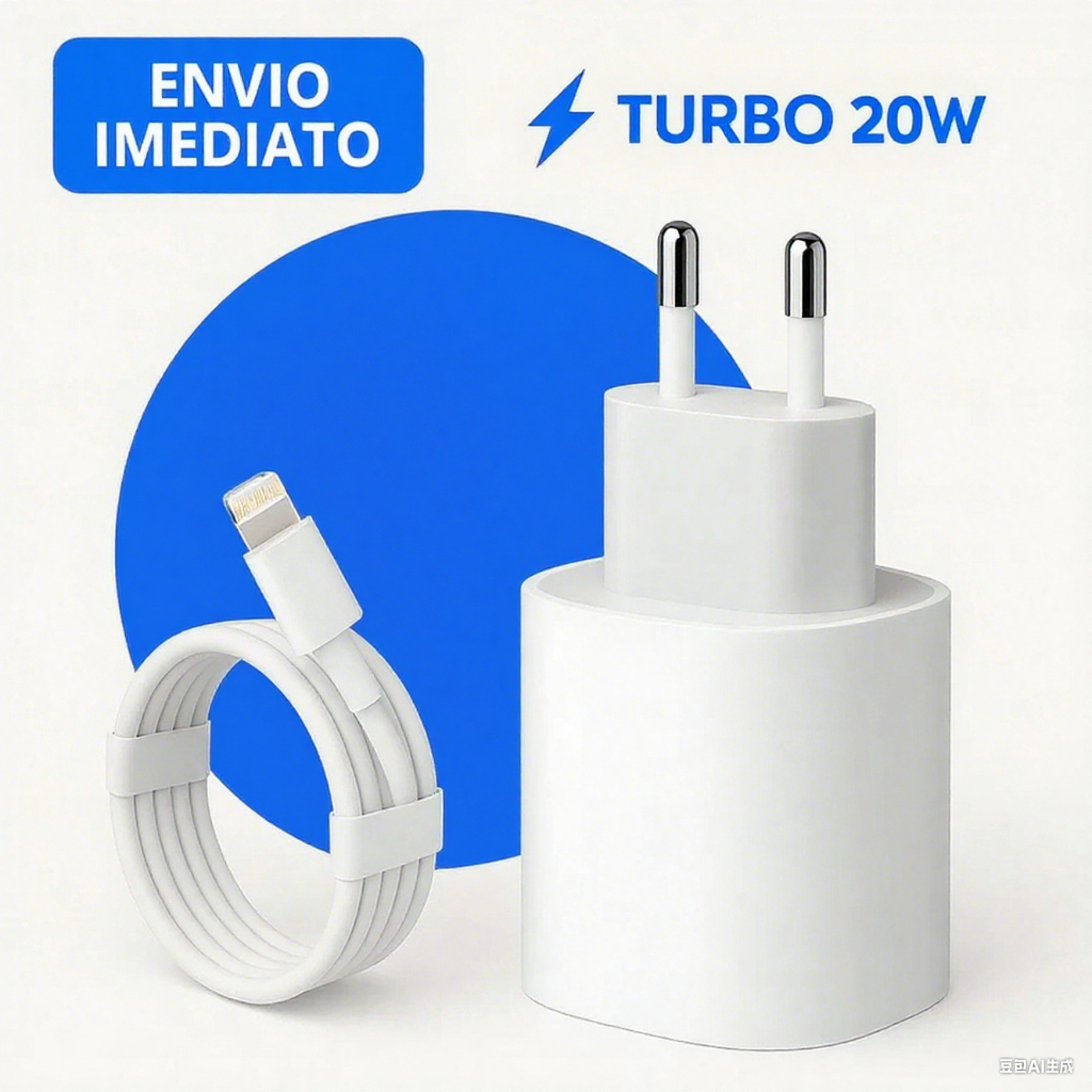 Kit Carregador Fonte com Cabo Carregamento Rápido 1m PD 20w Para Iphone
