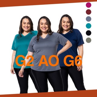 Kit 3 camisetas plus size esporte long line feminina tapa bumbum dry fit