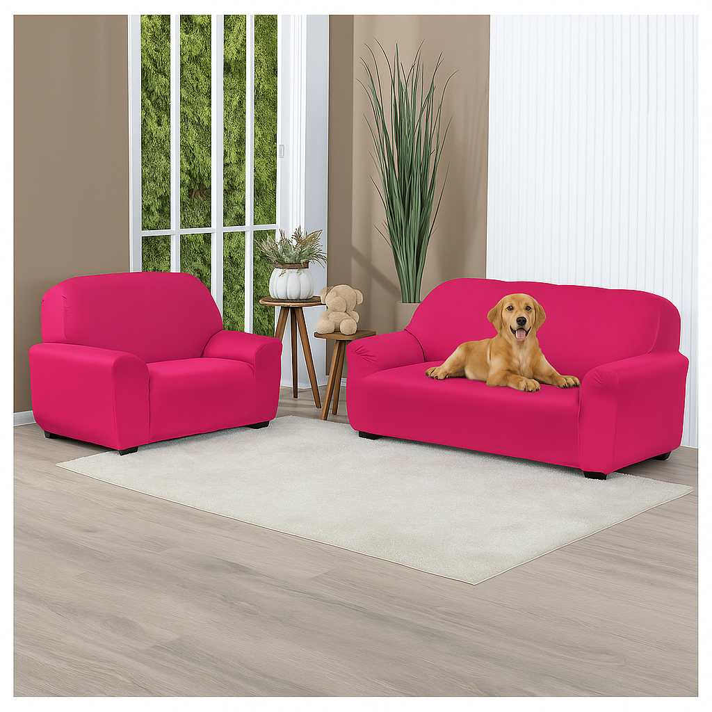 Capa De Sofá Lisa 2 e 3 Lugares Em Malha Gel Coladinha