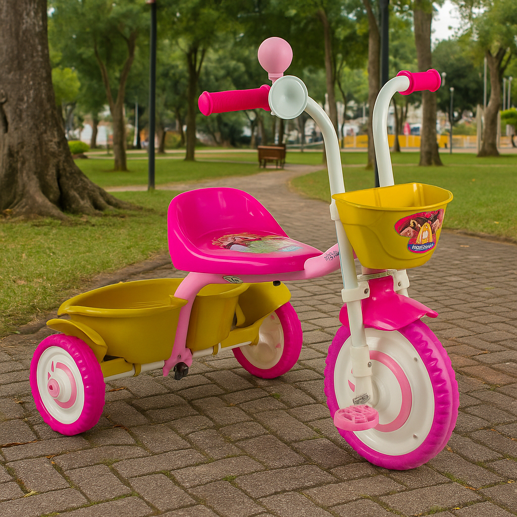 Triciclo Infantil Nathor Menina Disney Princesas com Cesta Rosa em Oferta na Shopee