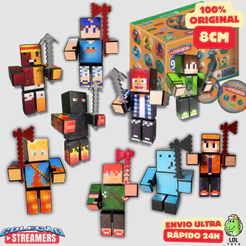 Boneco Colecionável 8cm + Card Exclusivo + Cartela de Adesivos + 3 Ferramentas Youtuber