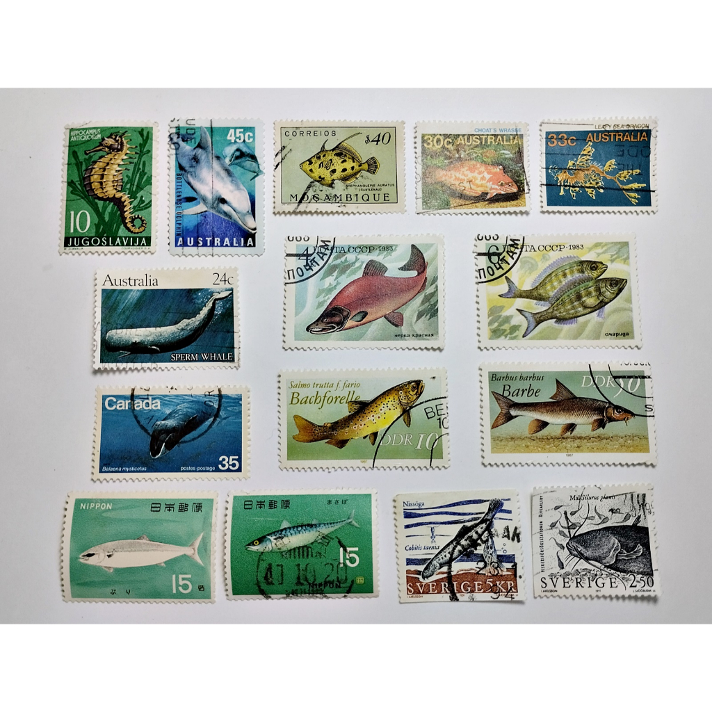 Selos Postais Filatelia Coleção ( Peixes ) Países 15U-01