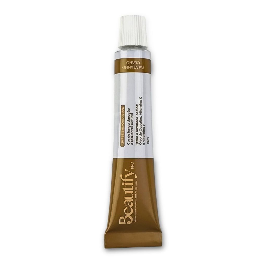 Kit Tintura Sobrancelhas Castanho Claro Beautify Pro 10 Gr