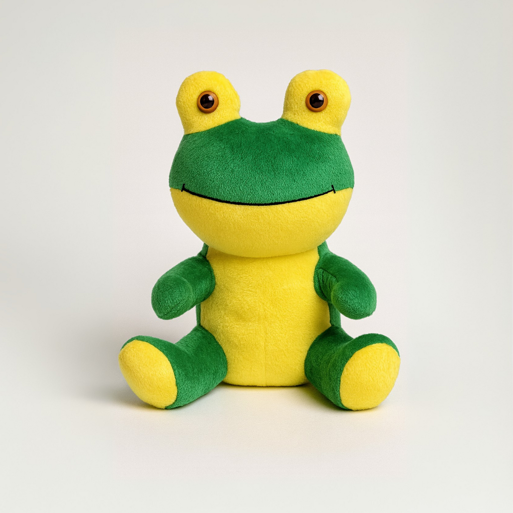 Sapinho de Pelúcia 20 cm Verde e Amarelo