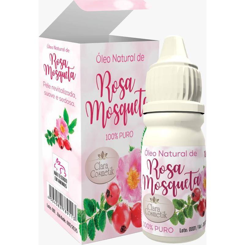 Óleo de Rosa Mosqueta 100% Puro 10ml Clara Cosmetik em Oferta na Shopee