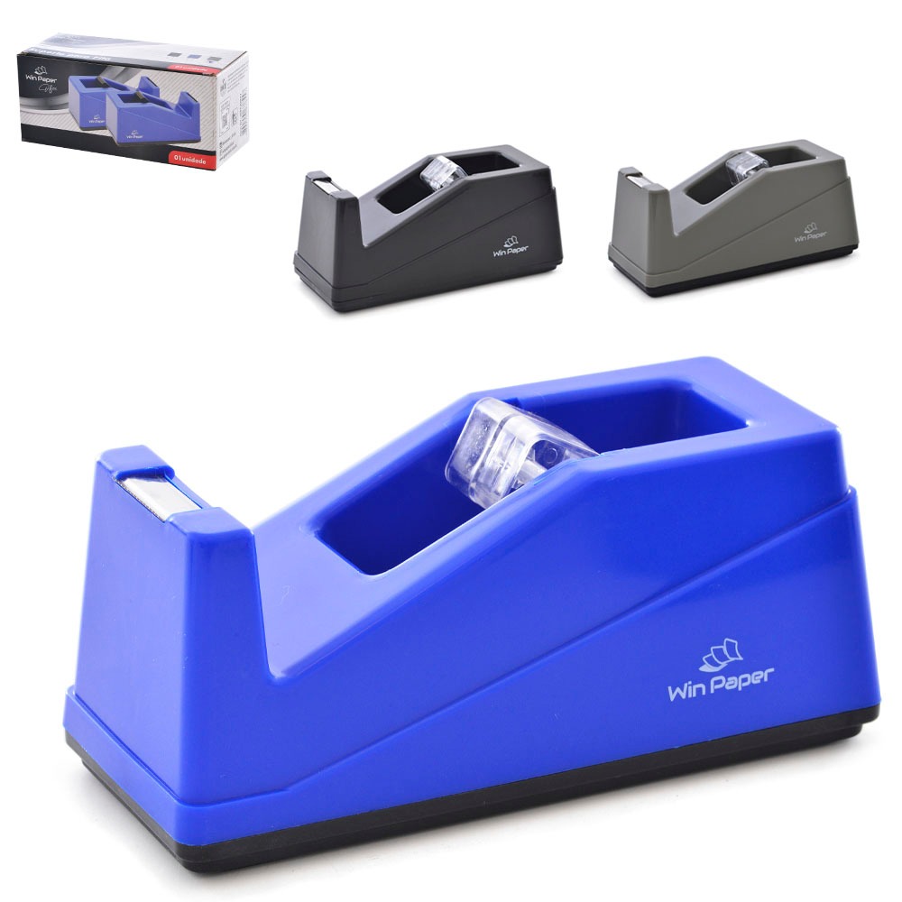 SUPORTE PARA FITA ADESIVA COM BASE ANTIDERRAPANTE WIN PAPER 14,5X7X5,6CM