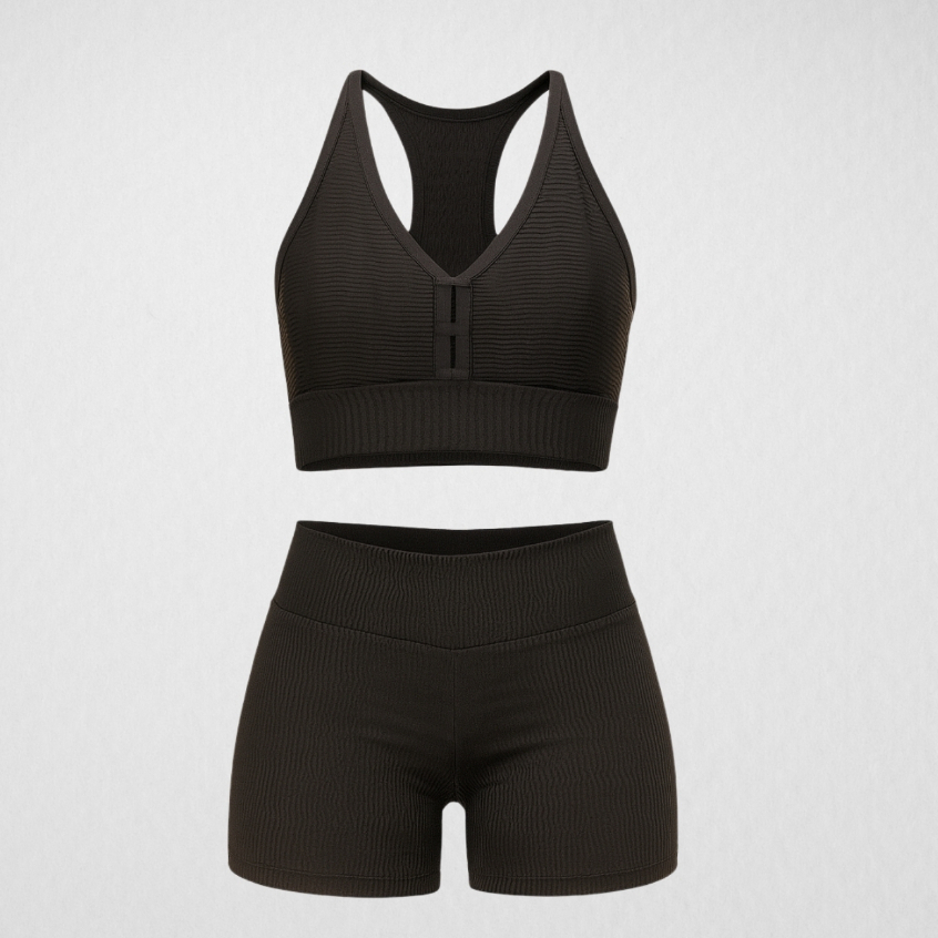 Conjunto Short e Top Poliamida 3D Feminino Alta Qualidade e Sustentação Fitness Academia