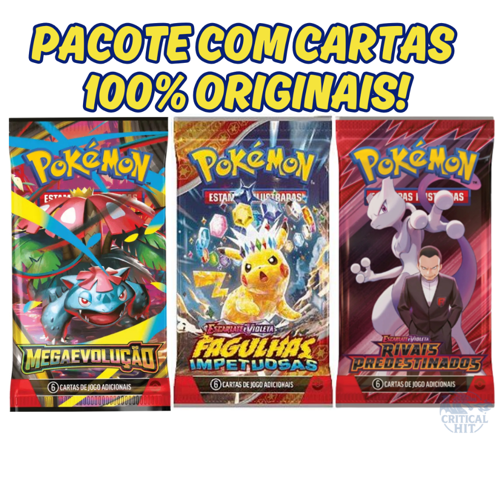 Pacotinhos (Boosters) de Cartas Pokémon Originais – Escolha a Coleção e Quantidade