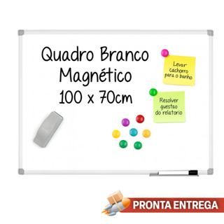 Quadro Branco Magnético 100x70cm Lousa Office Alumínio A Stalo em Oferta na Shopee