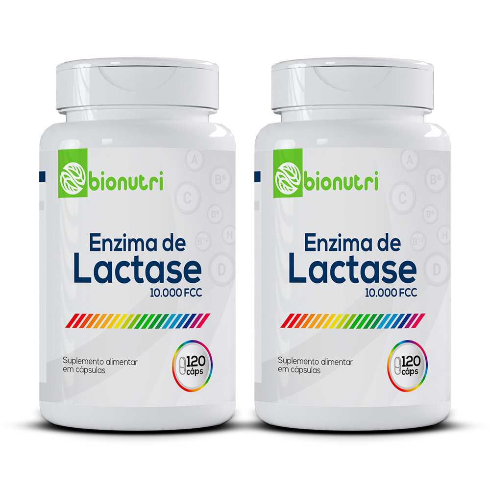 Kit 2x Enzima de Lactáse para Intolerância 10.000FCC (120 cápsulas) - Bionutri