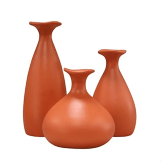 Vaso para Decoração Sala Casa Arranjos Plantas Artificiais 3peças Terracota em Oferta na Shopee