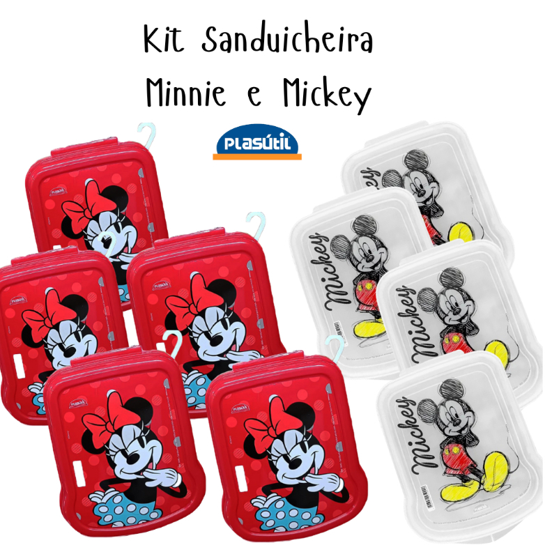 Kit Sanduicheira Minnie e Mickey- 10 Minnie e 4 Mickey - Plasútil